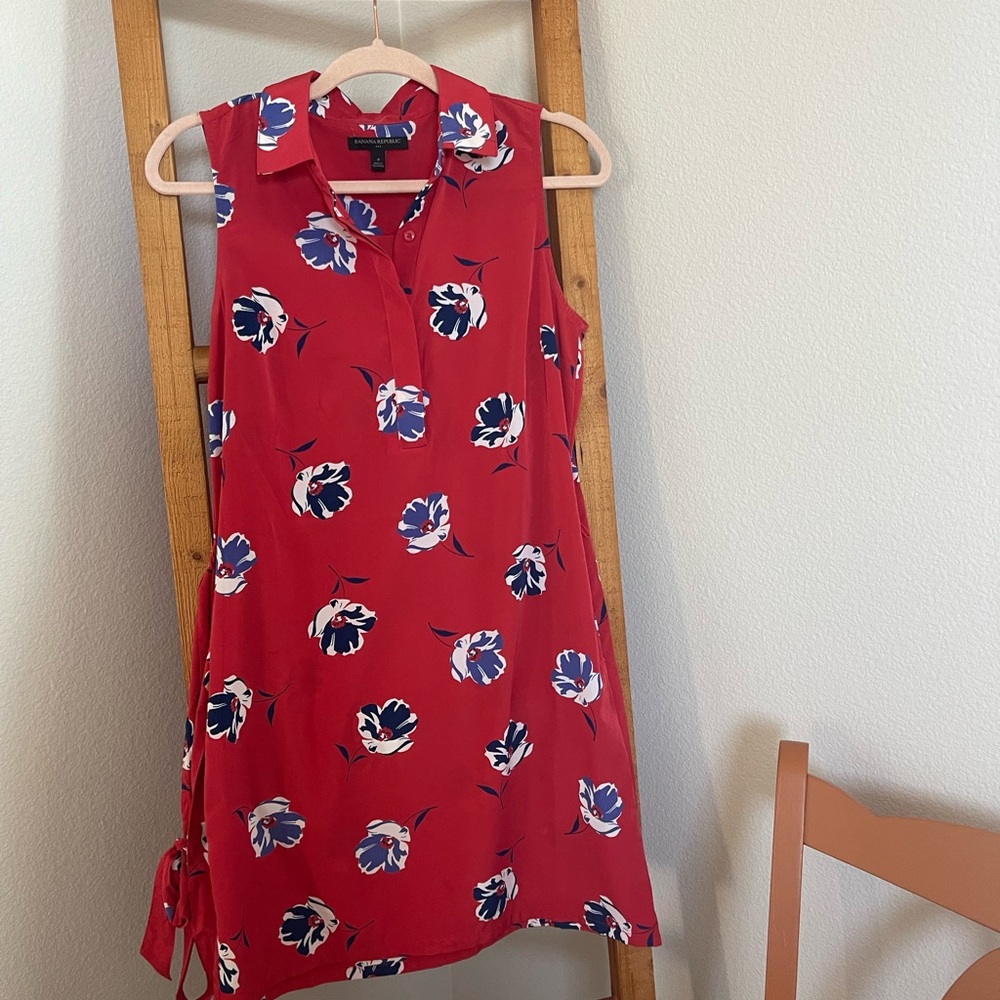 Banana Republic Red Floral Mini Dress
